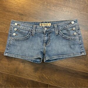VINTAGE Y2K JUST USA Super Low Rise Jeans Shorty Shorts